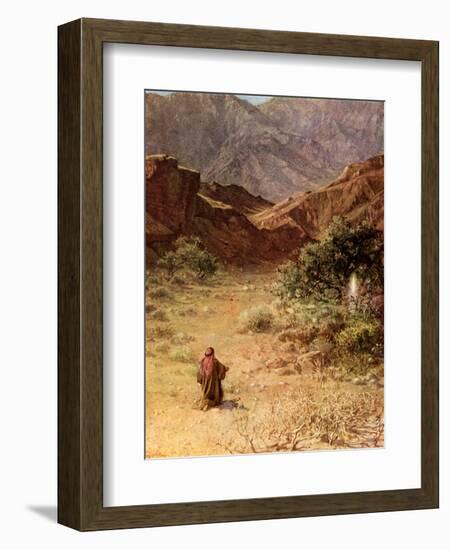 Moses and the Burning bush - Bible-William Brassey Hole-Framed Giclee Print