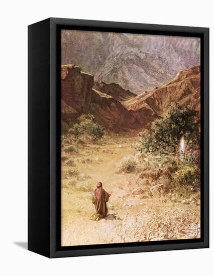 Moses and the Burning Bush-William Brassey Hole-Framed Stretched Canvas