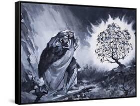 Moses and the Burning Bush-McConnell-Framed Stretched Canvas