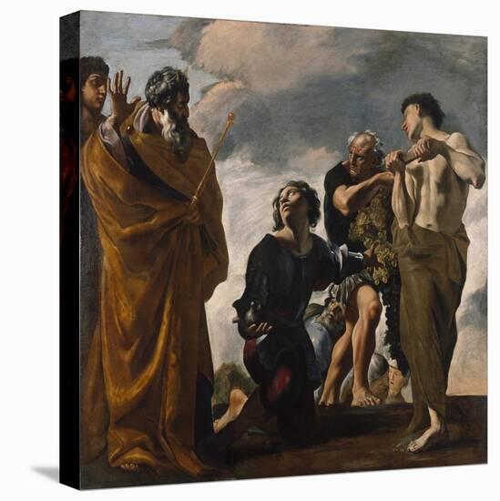 Moses and the Messengers from Canaan, 1621-24-Giovanni Lanfranco-Stretched Canvas