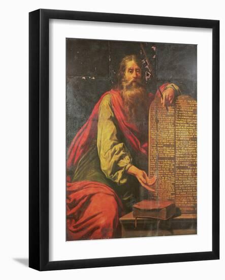Moses and the Tablets of the Law-Laurent de La Hyre-Framed Giclee Print