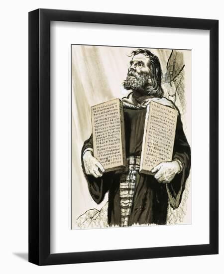 Moses and the Ten Commandments-Clive Uptton-Framed Giclee Print