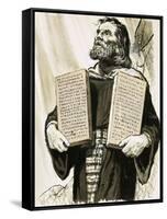 Moses and the Ten Commandments-Clive Uptton-Framed Stretched Canvas