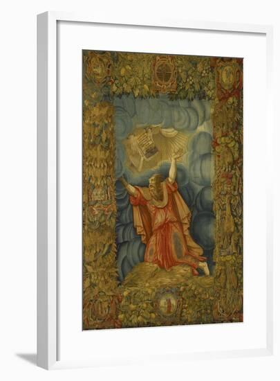 Moses at Mount Sinai, 16th Century Tapestry, Ca 1560-null-Framed Giclee Print