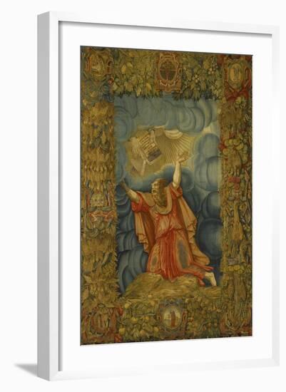 Moses at Mount Sinai, 16th Century Tapestry, Ca 1560-null-Framed Giclee Print