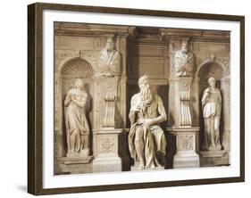 Moses Being Flanked by Leah and Rachel Representing Active Life and Contemplative Life-null-Framed Giclee Print