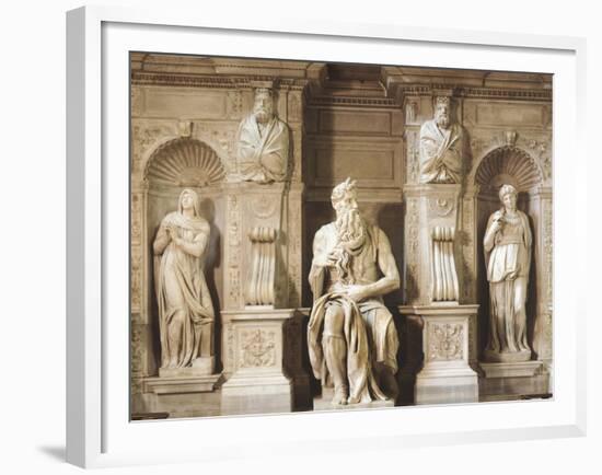 Moses Being Flanked by Leah and Rachel Representing Active Life and Contemplative Life-null-Framed Giclee Print