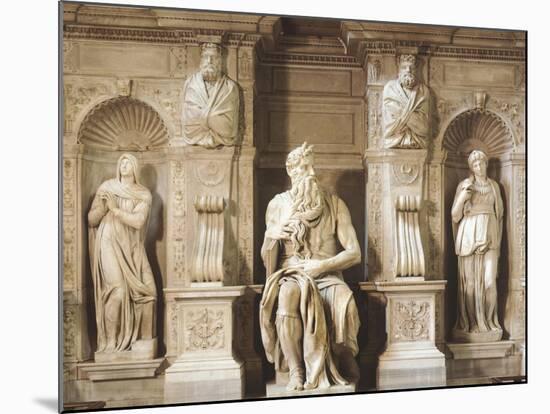 Moses Being Flanked by Leah and Rachel Representing Active Life and Contemplative Life-null-Mounted Giclee Print