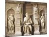 Moses Being Flanked by Leah and Rachel Representing Active Life and Contemplative Life-null-Mounted Giclee Print