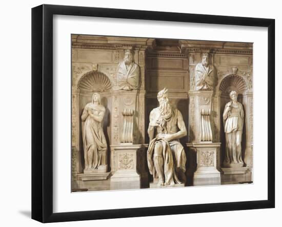 Moses Being Flanked by Leah and Rachel Representing Active Life and Contemplative Life-null-Framed Giclee Print