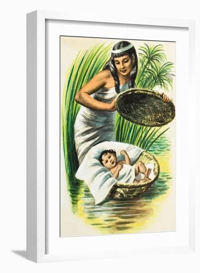 Moses Being Laid in the River Nile by Jochabed-null-Framed Giclee Print