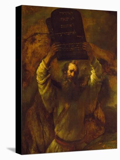 Moses Breaking the Tablets of the Law, 1659-Rembrandt van Rijn-Stretched Canvas