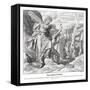 Moses breaks the commandment tablets, Exodus-Julius Schnorr von Carolsfeld-Framed Stretched Canvas