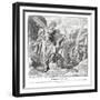 Moses breaks the commandment tablets, Exodus-Julius Schnorr von Carolsfeld-Framed Giclee Print