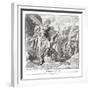 Moses breaks the commandment tablets, Exodus-Julius Schnorr von Carolsfeld-Framed Giclee Print