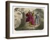 Moses Breaks the Tables of the Law on Which the Ten Commandments are Inscribed-Auguste Leloir-Framed Art Print