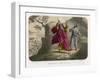 Moses Breaks the Tables of the Law on Which the Ten Commandments are Inscribed-Auguste Leloir-Framed Art Print