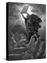 Moses breaks the tablets of the law, engraving - Bible-Gustave Dore-Stretched Canvas