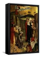 Moses Brings Forth Water from Rock and Manna from Desert, Gothic Czechoslovakian, 1480-90-null-Framed Stretched Canvas