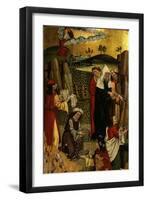 Moses Brings Forth Water from Rock and Manna from Desert, Gothic Czechoslovakian, 1480-90-null-Framed Giclee Print