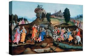 Moses Brings Forth Water Out of the Rock, C1500-Filippino Lippi-Stretched Canvas