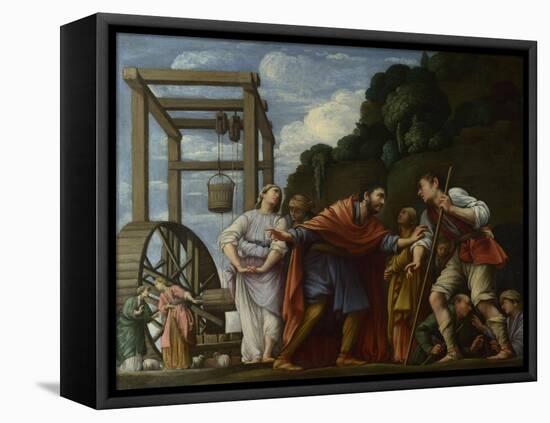 Moses Defending the Daughters of Jethro, 1610-Carlo Saraceni-Framed Stretched Canvas