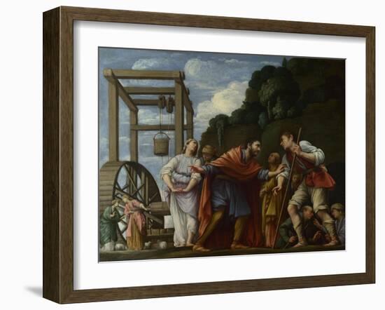 Moses Defending the Daughters of Jethro, 1610-Carlo Saraceni-Framed Giclee Print