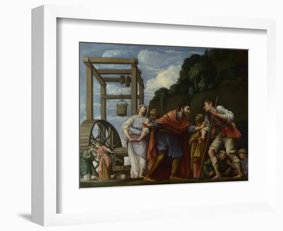 Moses Defending the Daughters of Jethro, 1610-Carlo Saraceni-Framed Giclee Print