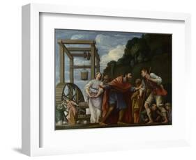 Moses Defending the Daughters of Jethro, 1610-Carlo Saraceni-Framed Giclee Print