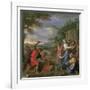 Moses Defending the Daughters of Jethro-Charles Le Brun-Framed Giclee Print