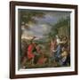 Moses Defending the Daughters of Jethro-Charles Le Brun-Framed Giclee Print