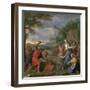 Moses Defending the Daughters of Jethro-Charles Le Brun-Framed Giclee Print