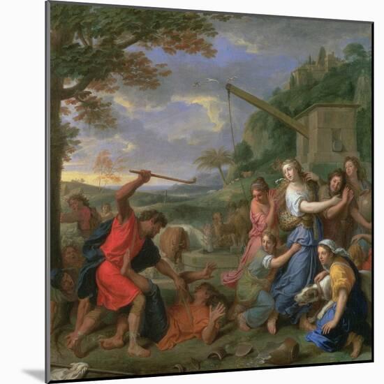 Moses Defending the Daughters of Jethro-Charles Le Brun-Mounted Giclee Print