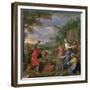 Moses Defending the Daughters of Jethro-Charles Le Brun-Framed Giclee Print