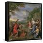 Moses Defending the Daughters of Jethro-Charles Le Brun-Framed Stretched Canvas