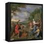 Moses Defending the Daughters of Jethro-Charles Le Brun-Framed Stretched Canvas