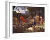 Moses Defending the Daughters of Jethro-Sebastien Bourdon-Framed Giclee Print