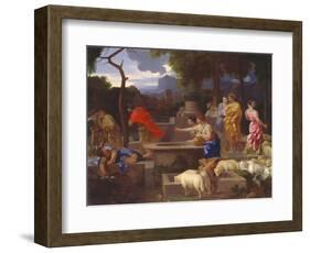 Moses Defending the Daughters of Jethro-Sebastien Bourdon-Framed Giclee Print