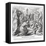 Moses delivers the commandments, Exodus-Julius Schnorr von Carolsfeld-Framed Stretched Canvas