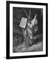 Moses Descending from Mount Sinai with the Tablets of the Law (Ten Commandment), 1866-Gustave Doré-Framed Giclee Print