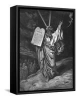 Moses Descending from Mount Sinai with the Tablets of the Law (Ten Commandment), 1866-Gustave Doré-Framed Stretched Canvas