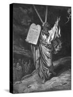 Moses Descending from Mount Sinai with the Tablets of the Law (Ten Commandment), 1866-Gustave Doré-Stretched Canvas