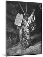 Moses Descending from Mount Sinai with the Tablets of the Law (Ten Commandment), 1866-Gustave Doré-Mounted Giclee Print
