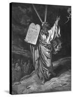 Moses Descending from Mount Sinai with the Tablets of the Law (Ten Commandment), 1866-Gustave Doré-Stretched Canvas