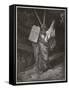 Moses Descends from the Mountain Carrying the Tables of the Law-Gustave Dor?-Framed Stretched Canvas