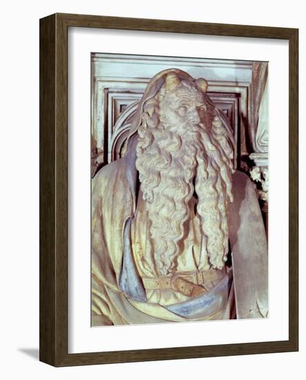 Moses, Detail from the Hexagonal Pedestal of the Well of Moses, 1395-1404-Claus Sluter-Framed Giclee Print