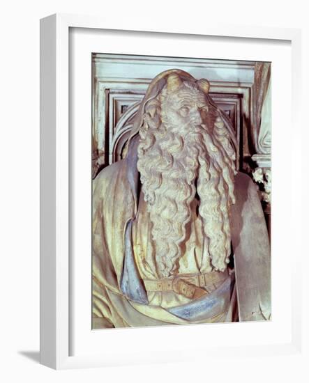 Moses, Detail from the Hexagonal Pedestal of the Well of Moses, 1395-1404-Claus Sluter-Framed Giclee Print