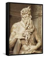 Moses, Detail from the Tomb of Julius II, Circa 1515-Michelangelo Buonarroti-Framed Stretched Canvas