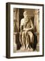 Moses, Detail from Tomb of Julius II-Michelangelo Buonarroti-Framed Giclee Print