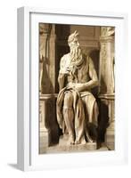 Moses, Detail from Tomb of Julius II-Michelangelo Buonarroti-Framed Giclee Print